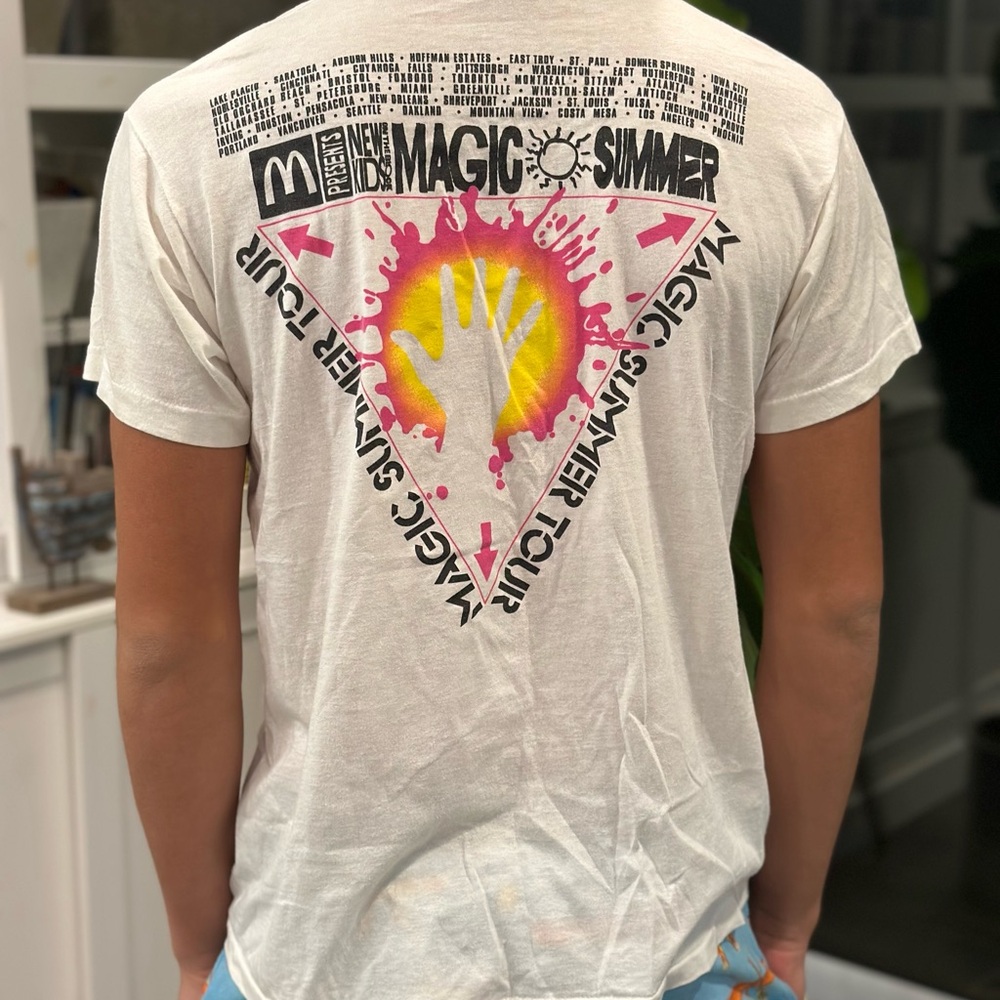 Vintage 1990 New Kids on the Block Graphic Concert T-Shirt - White - Picture 3 of 5